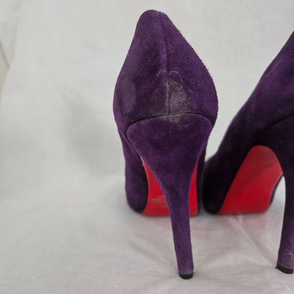 Christian Louboutin Fifi 100 Suede Pumps Purple - Size 10 - Picture 4 of 13